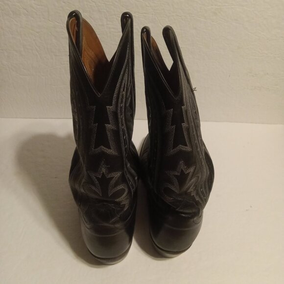 Lucchese 2000 Men's Black Leather Cowboy Boots Size 9.5 2E T3010R4 - Picture 4 of 7